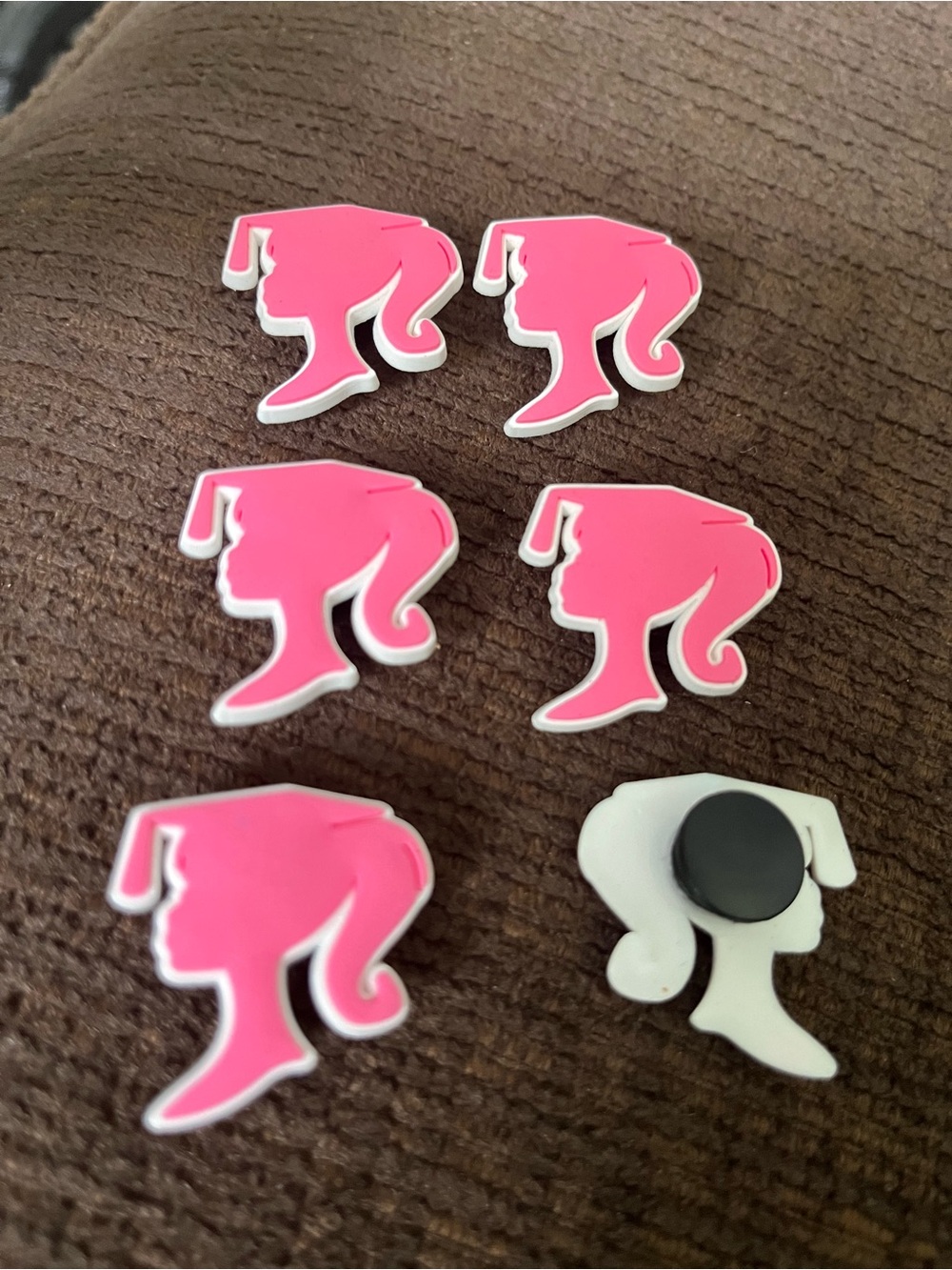 Pink Barbie graduation Head Silhouette crocs charm (6)
